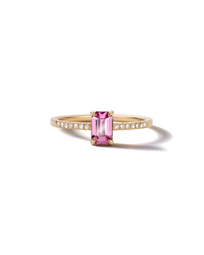 SLAETS Jewellery Mini Ring Hot Pink Sapphire and Diamonds, 18Kt Gold (watches)